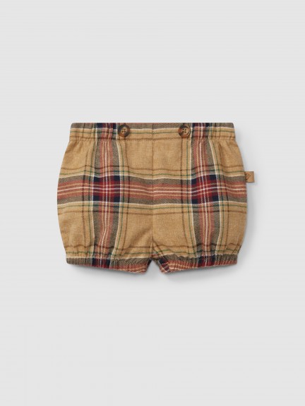 Organic cotton plaid pull-up shorts Organic cotton plaid pull-up shorts