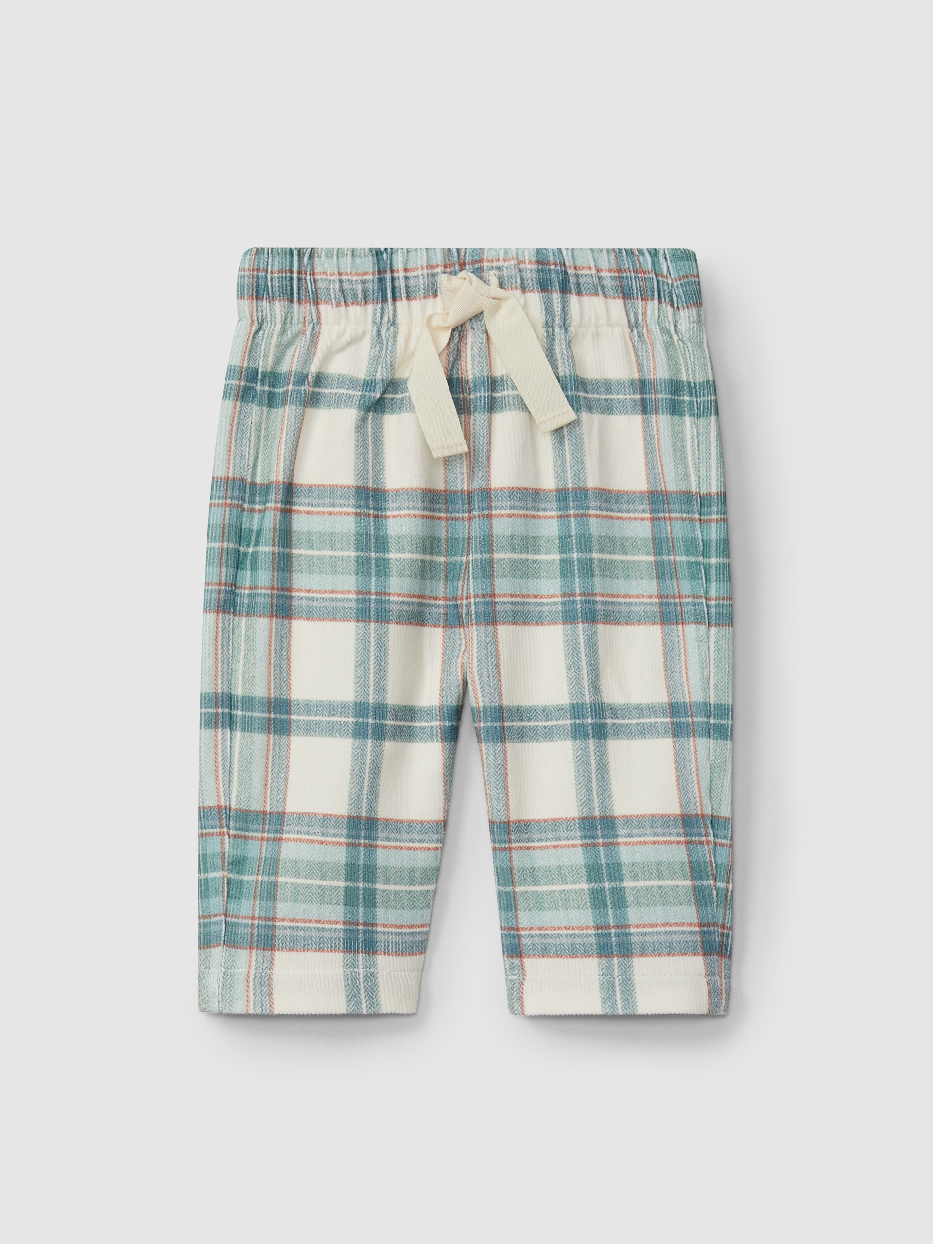 Pantalón pull-up de pana a cuadros