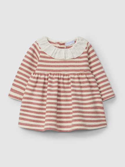 Vestido em malha jersey de riscas Vestido em malha jersey de riscas