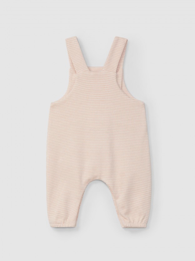 Dungarees in pied-de-poule jacquard knit Dungarees in pied-de-poule jacquard knit