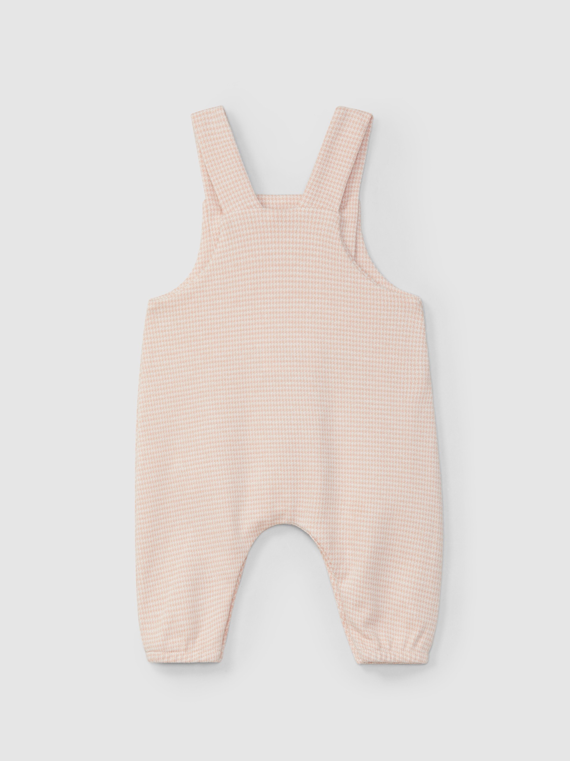 Dungarees in pied-de-poule jacquard knit