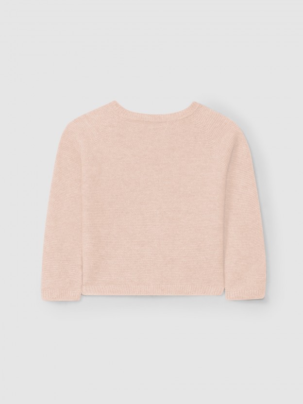 Knitted cardigan round neckline with cashmere Knitted cardigan round neckline with cashmere