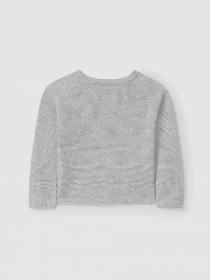Knitted cardigan round neckline with cashmere Knitted cardigan round neckline with cashmere