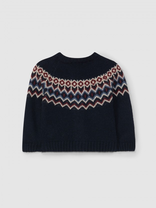 Jacquard knit cardigan Jacquard knit cardigan