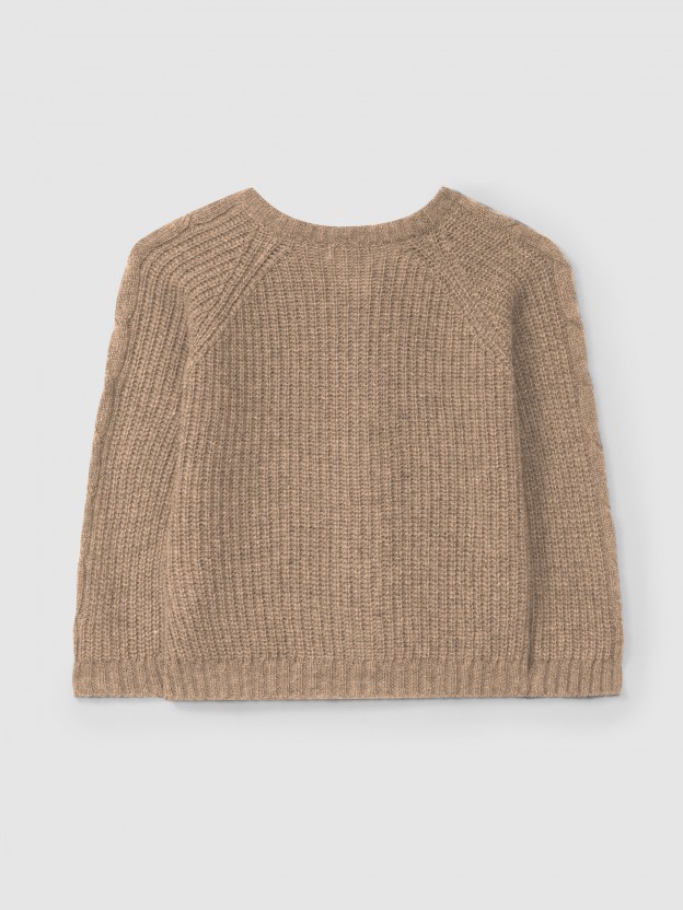 Gilet tricot� avec d�tail de tresse