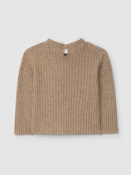 Knitted jumper with removable collar Knitted jumper with removable collar