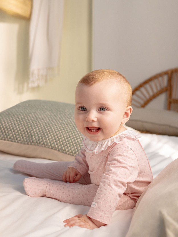 Babygrow ruffled collar star print Babygrow ruffled collar star print