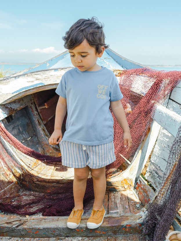 Dungaree shorts multi-coloured stripes Dungaree shorts multi-coloured stripes