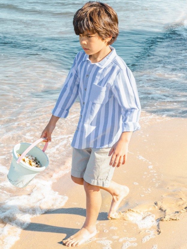 Striped Oxford fabric shirt Striped Oxford fabric shirt