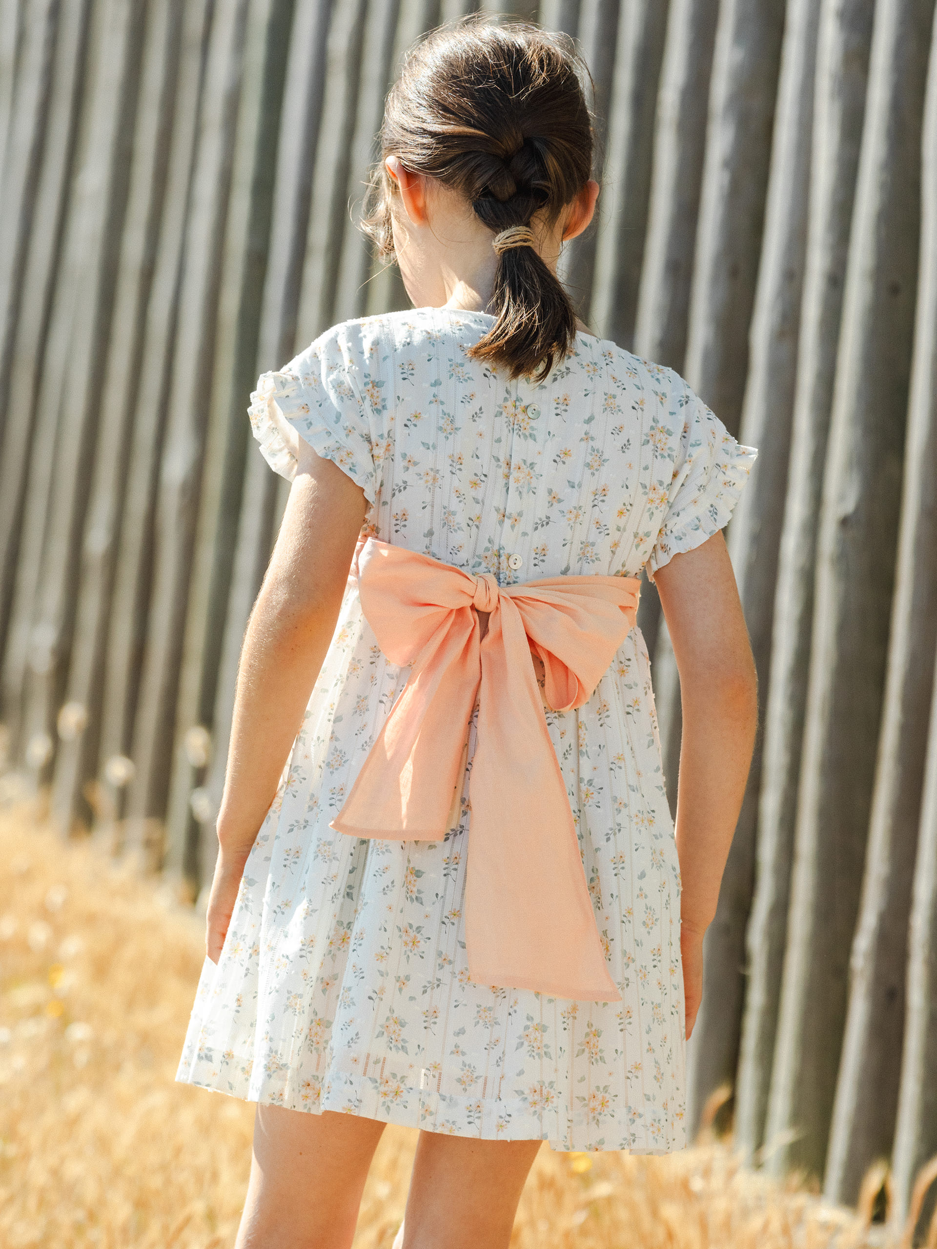 Robe plumetis avec imprimé fleuri
