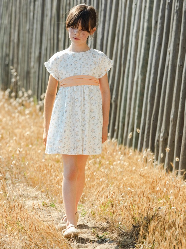 Robe plumetis avec imprim� fleuri