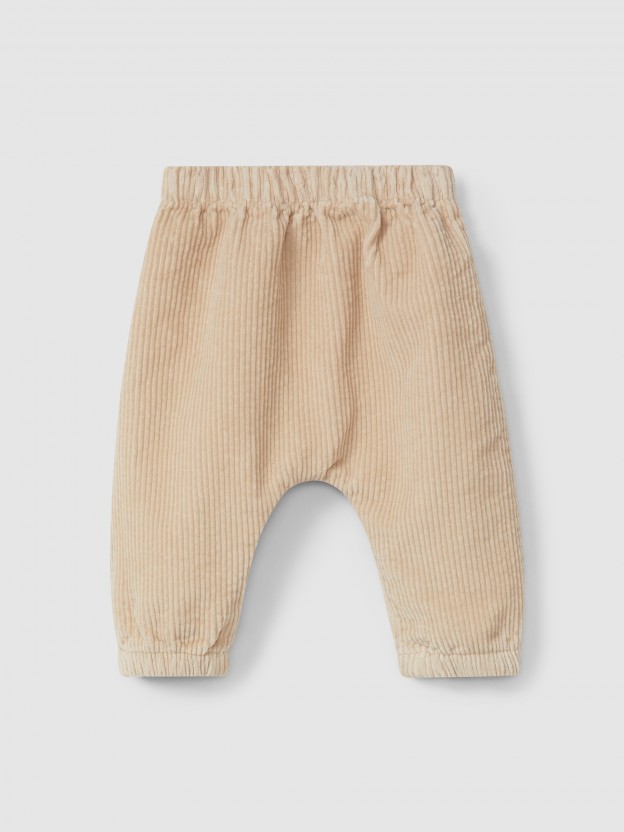 Pantalon pull-up en velours en coton biologique Pantalon pull-up en velours en coton biologique