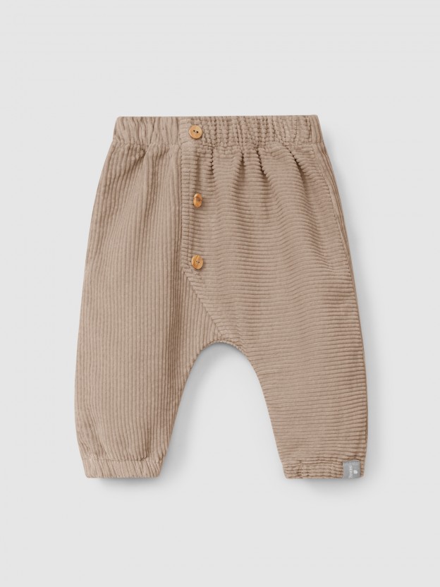 Pantalon pull-up en velours en coton biologique Pantalon pull-up en velours en coton biologique