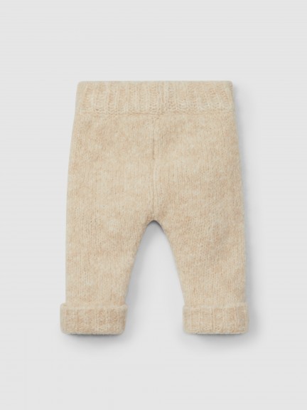 Pantalón pull-up liso de punto Pantalón pull-up liso de punto