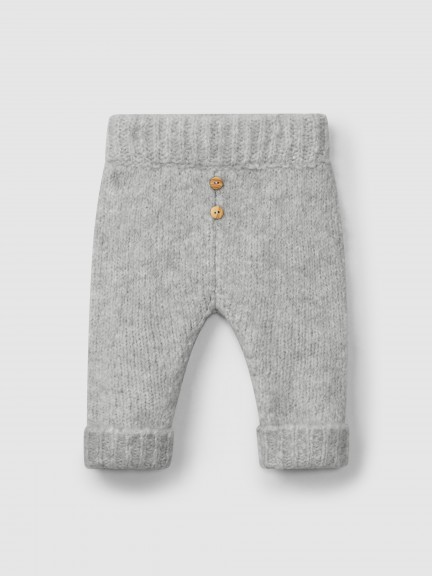 Plain knitted pull-up pants Plain knitted pull-up pants