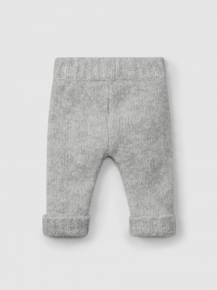 Plain knitted pull-up pants Plain knitted pull-up pants