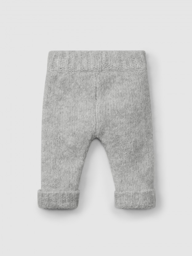 Pantalón pull-up liso de punto Pantalón pull-up liso de punto