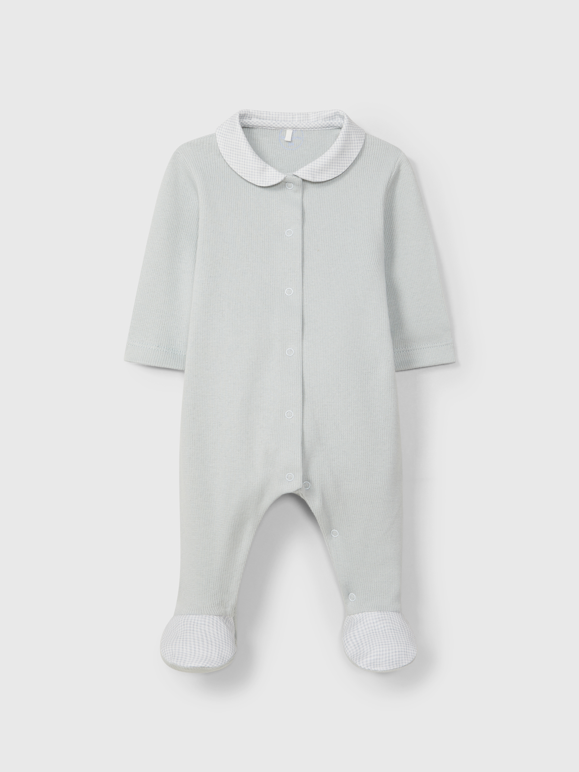 Babygrow en maille cannelée à col claudine imprimé