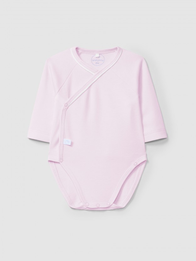 Plain crossover bodysuit with decorative detail Plain crossover bodysuit with decorative detail