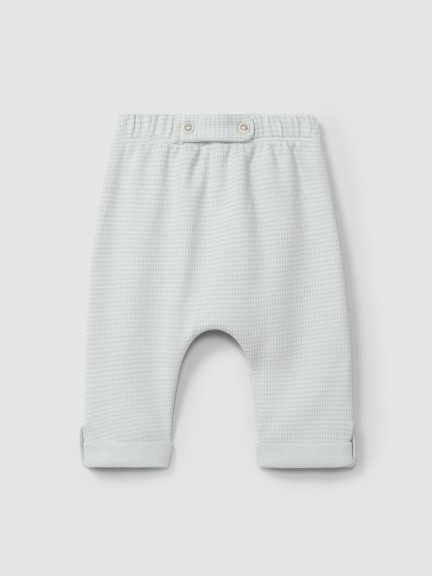 Pantal�n pull-up en punto jacquard pata de gallo.