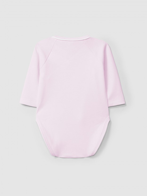 Plain crossover bodysuit with decorative detail Plain crossover bodysuit with decorative detail