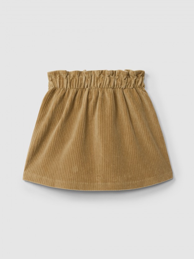 Pull-up skirt with decorative pockets Pull-up skirt with decorative pockets