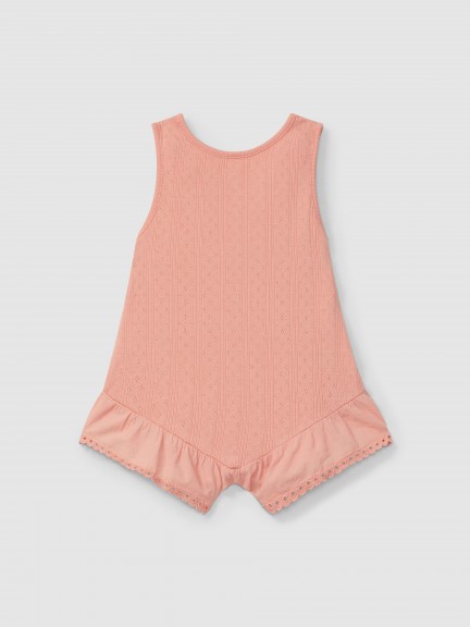 Ajour pattern jumpsuit with English embroidery Ajour pattern jumpsuit with English embroidery