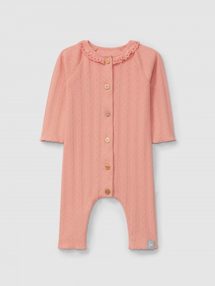 Ajour pattern romper with English embroidery Ajour pattern romper with English embroidery