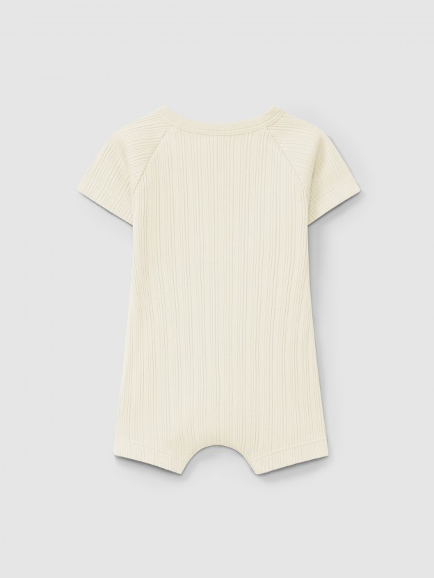 Ribbed jersey short-leg romper Ribbed jersey short-leg romper