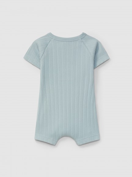Ribbed jersey short-leg romper Ribbed jersey short-leg romper