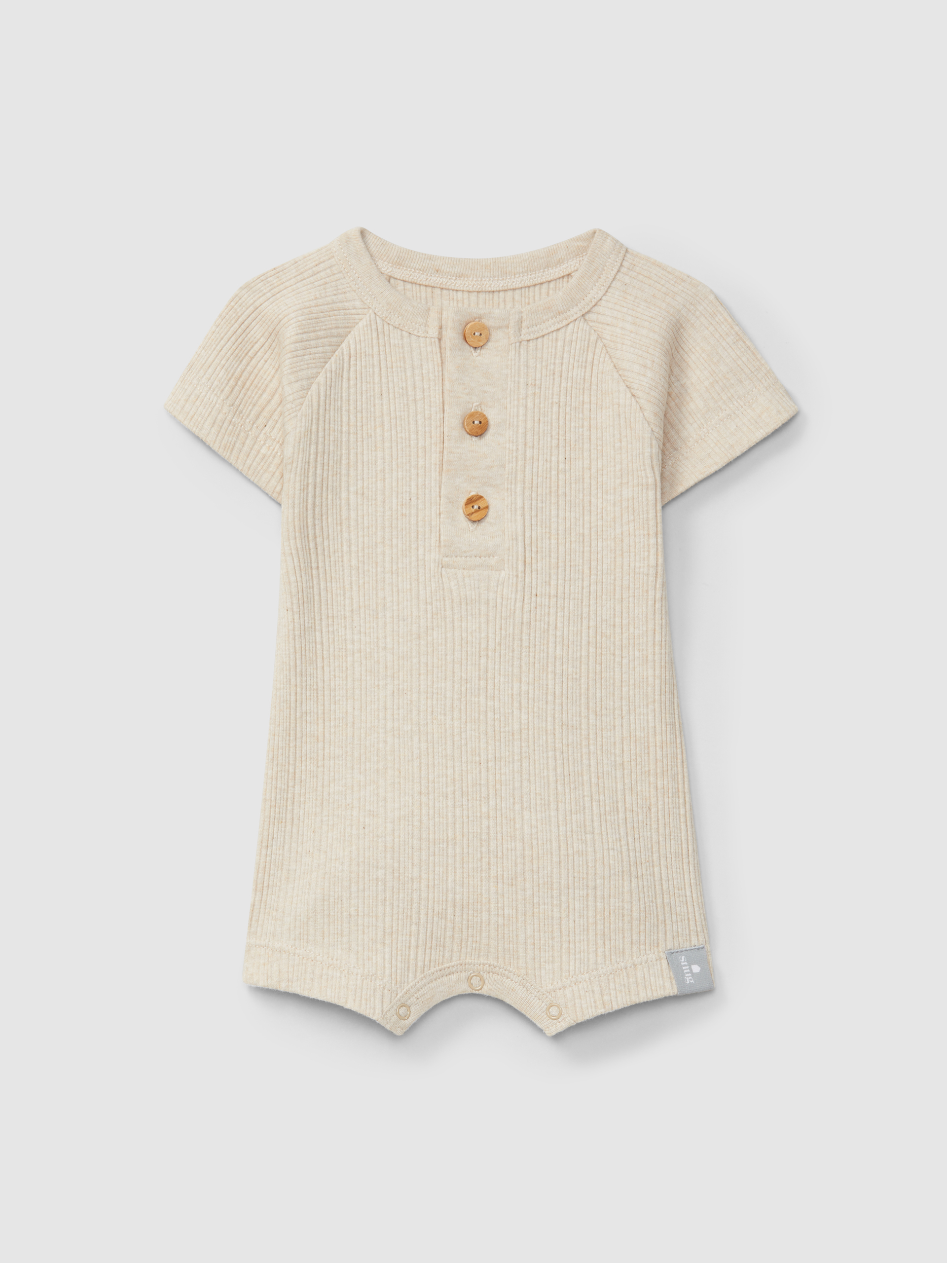 Ribbed jersey short-leg romper