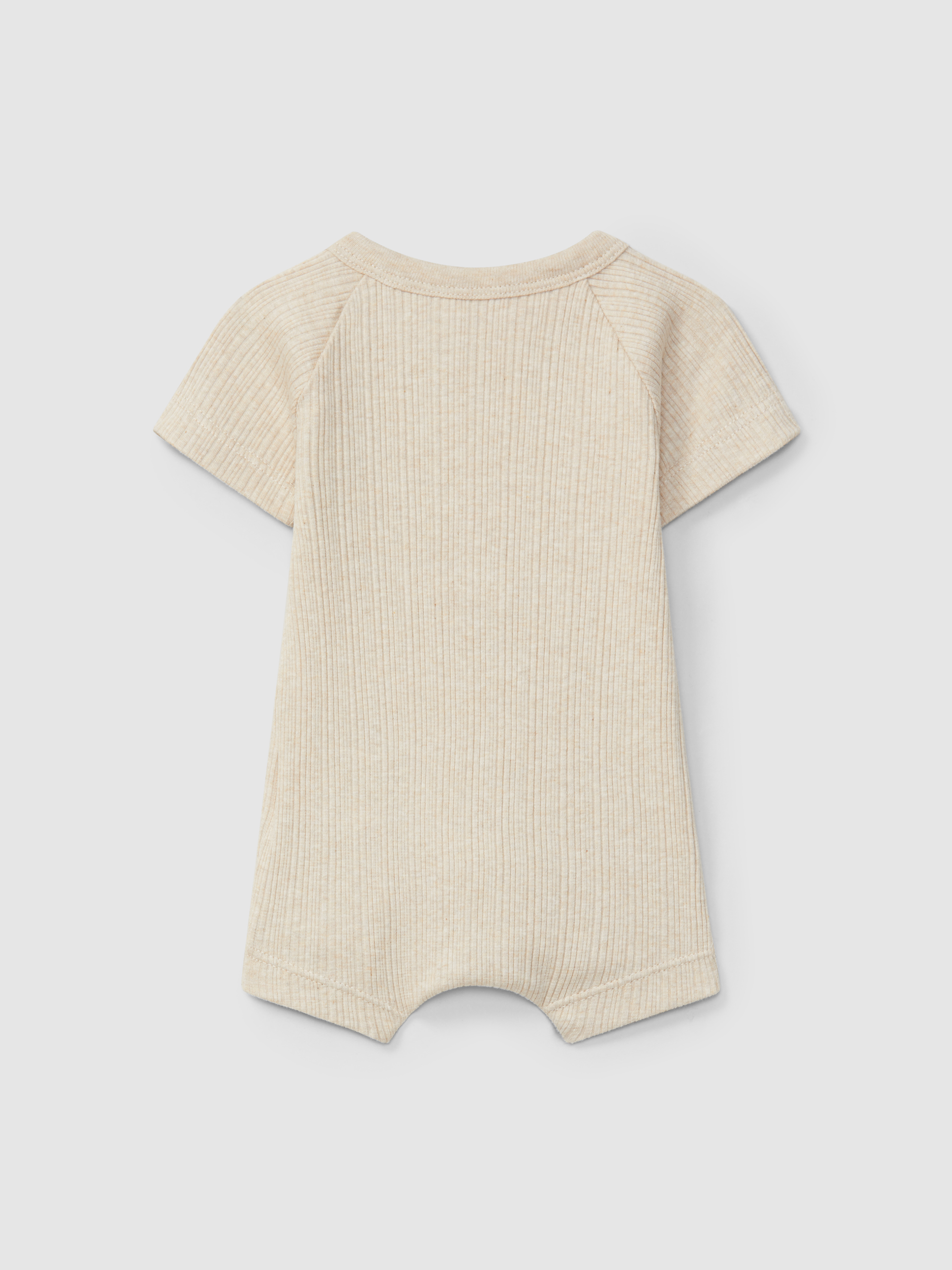 Ribbed jersey short-leg romper