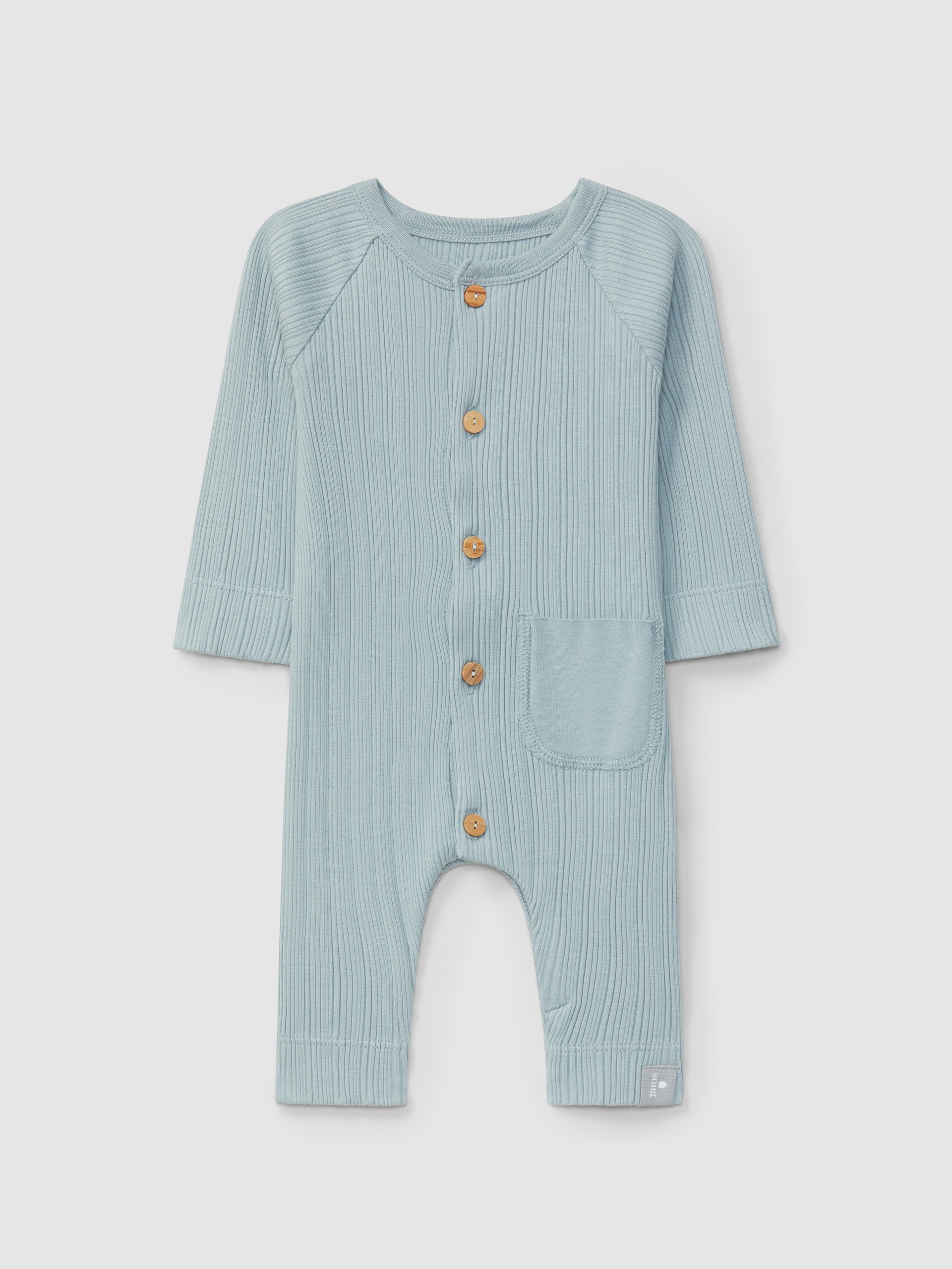 Ribbed jersey romper with pocket