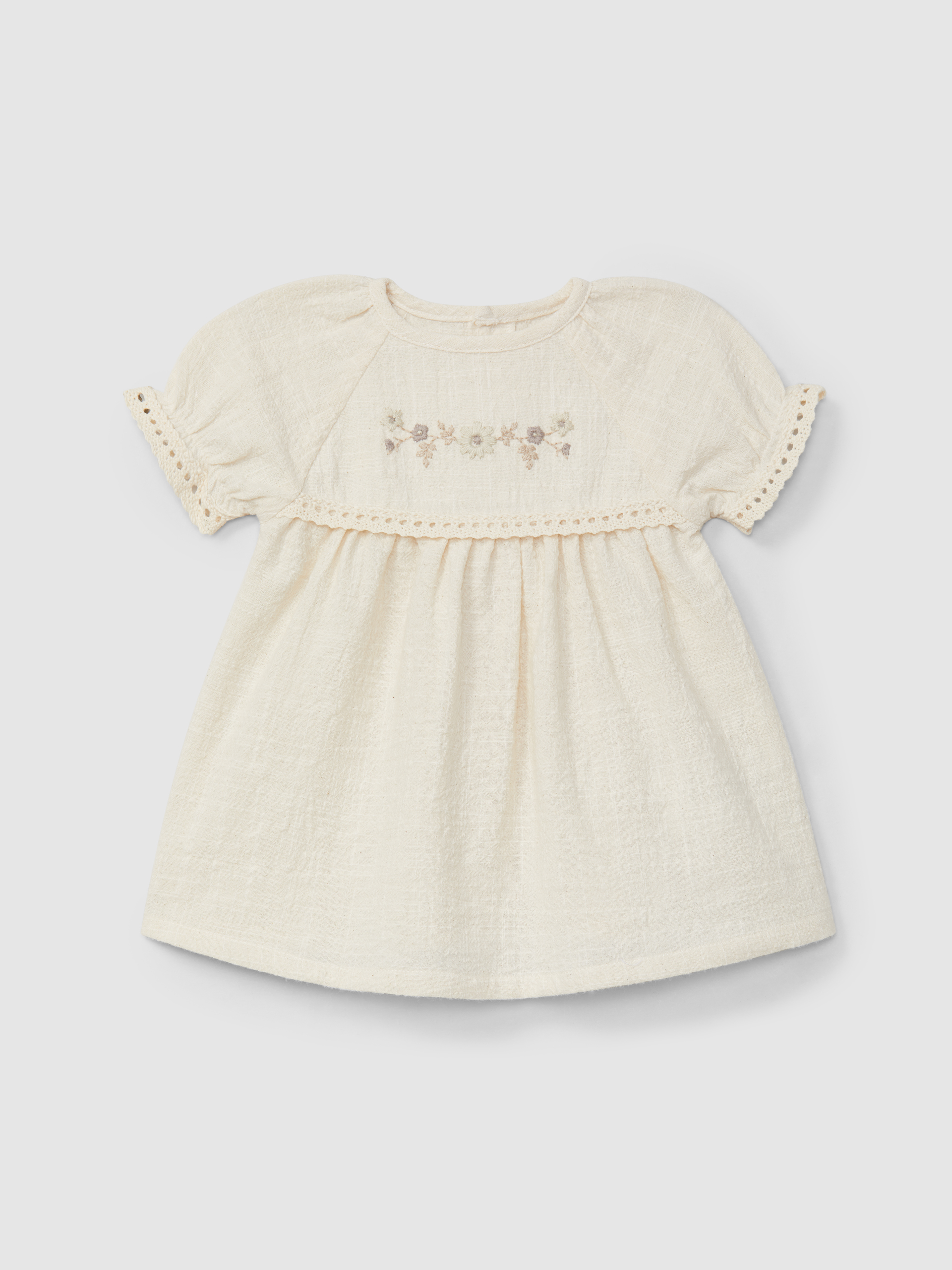 Robe avec broderie et détails en dentelle