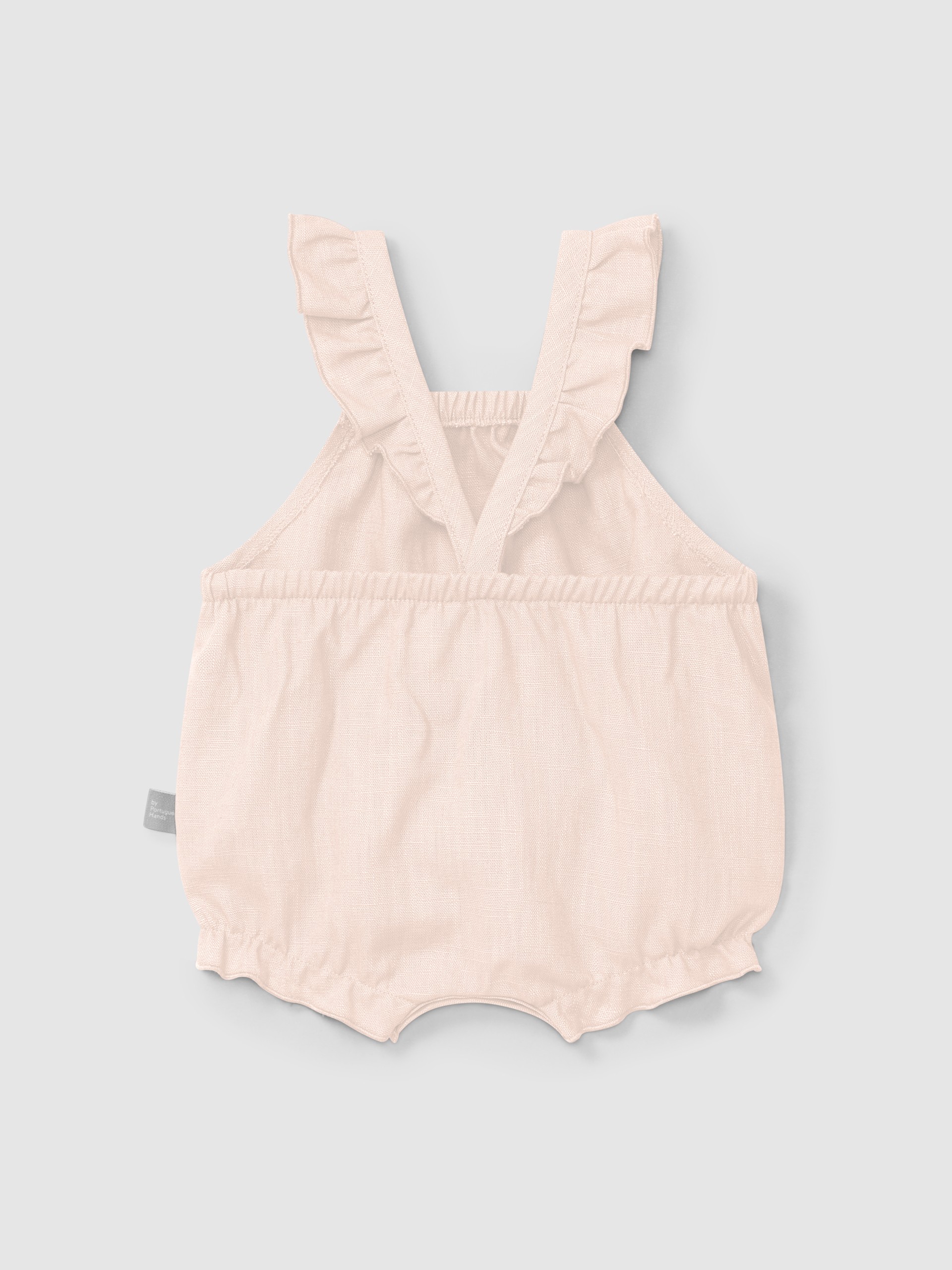Plain shortie in linen with cotton and straps with ruffle