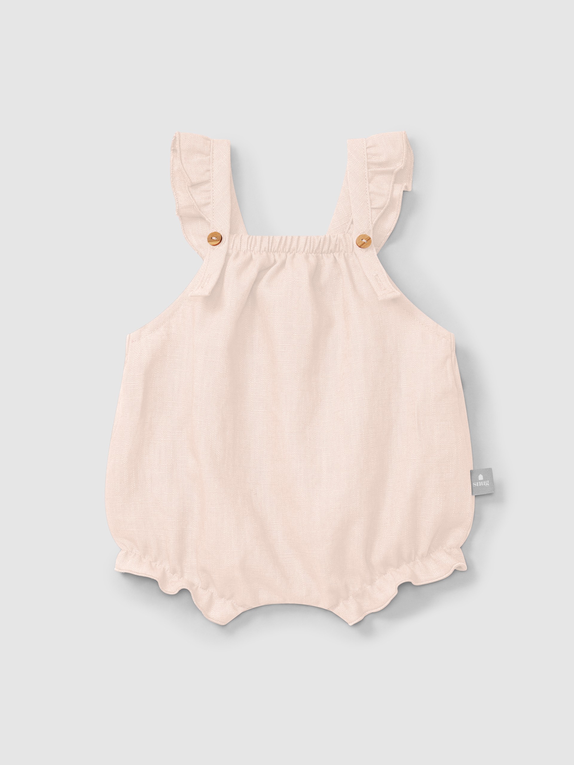 Plain shortie in linen with cotton and straps with ruffle