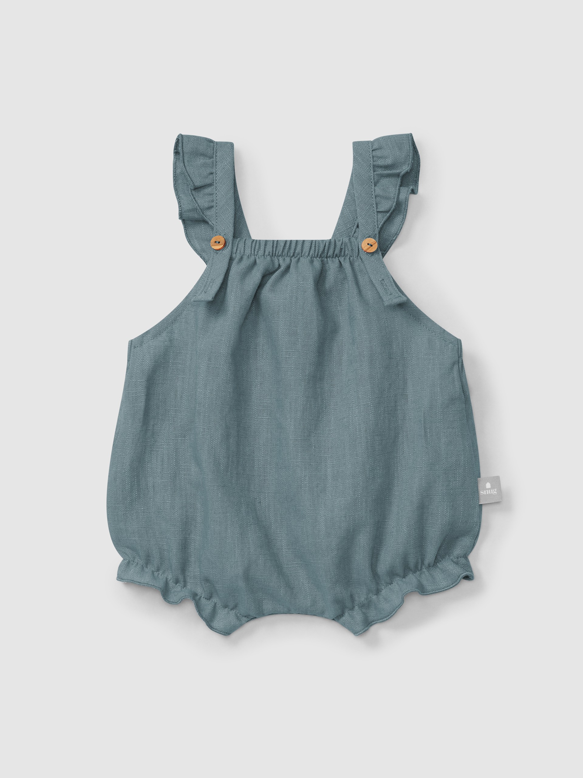 Plain shortie in linen with cotton and straps with ruffle