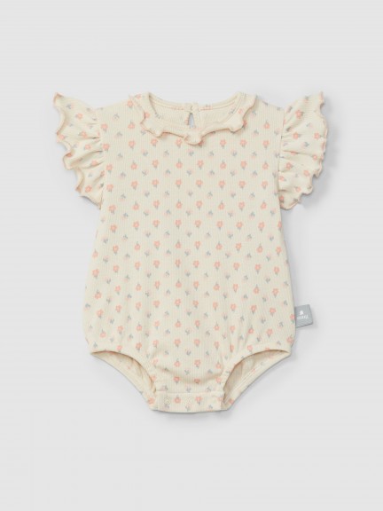 Ribbed jersey shortie floral print Ribbed jersey shortie floral print