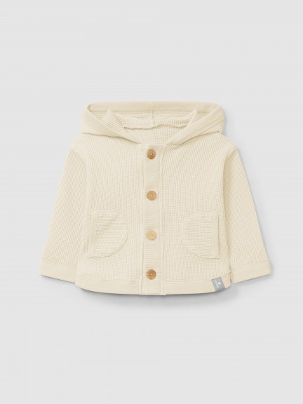 Waffle weave hooded jacket Waffle weave hooded jacket