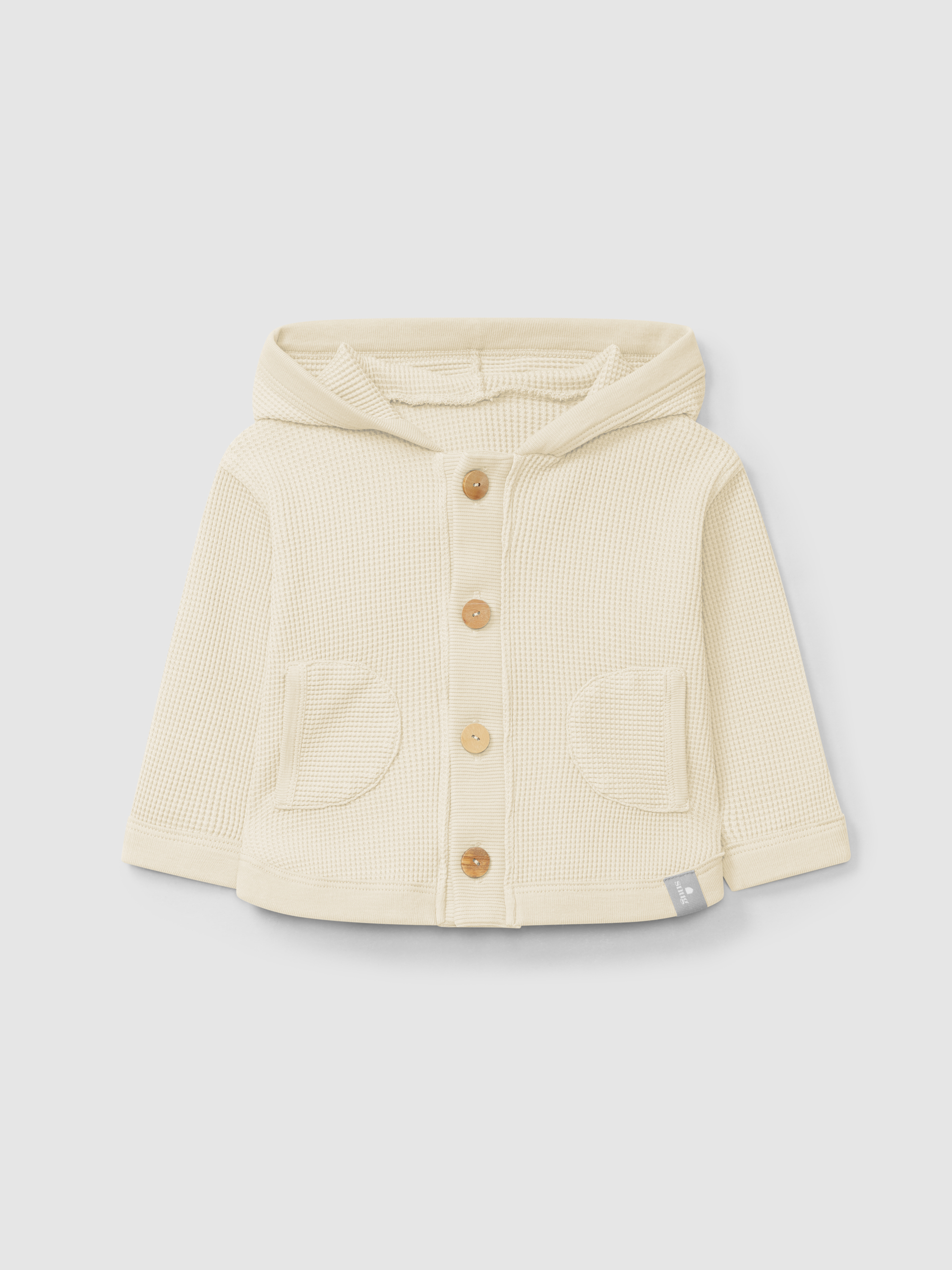 Gilet à capuche en maille gaufrée