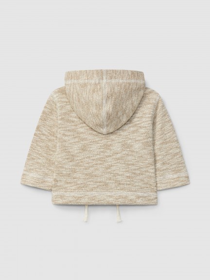 Jersey knit-effect hooded jacket Jersey knit-effect hooded jacket