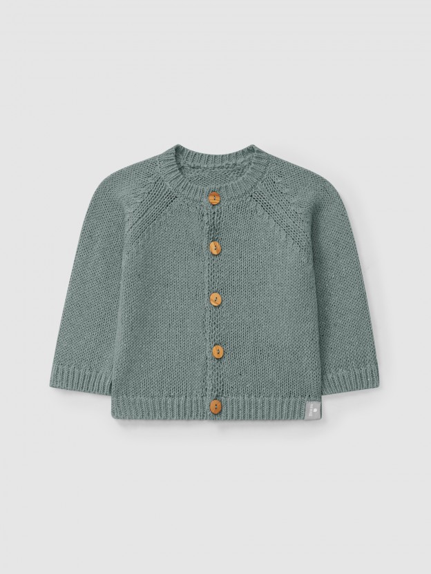 Gilet tricot� � col rond