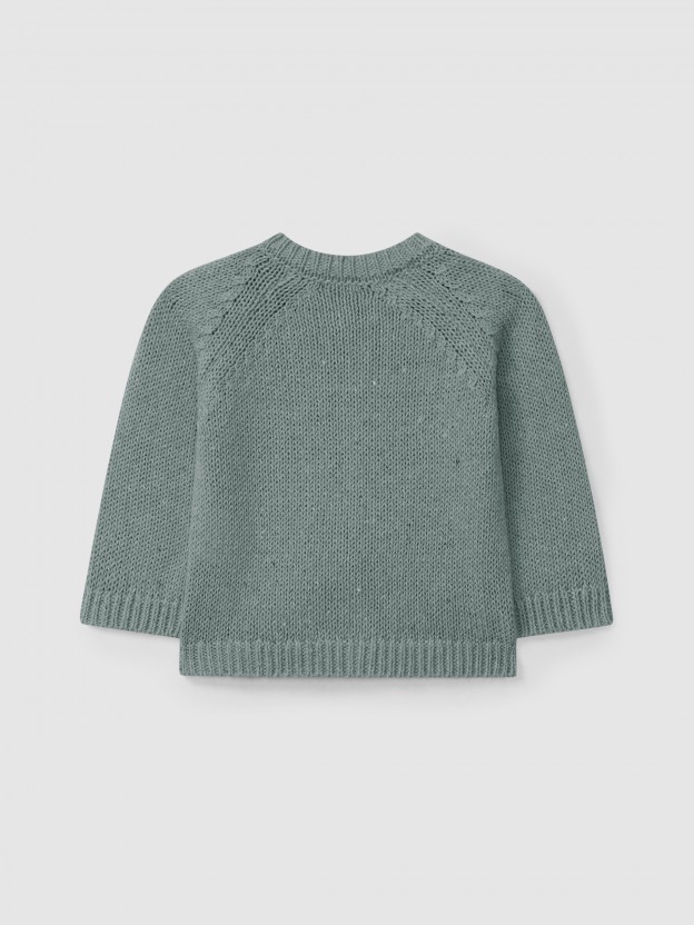 Gilet tricot� � col rond