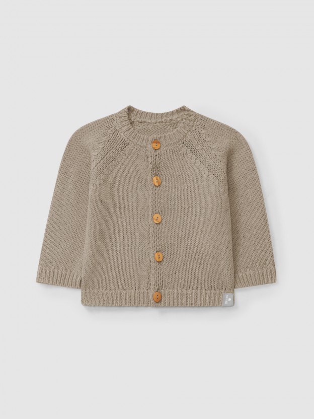 Gilet tricot� � col rond