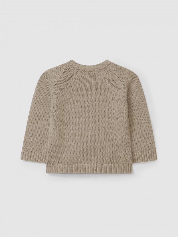 Gilet tricot� � col rond