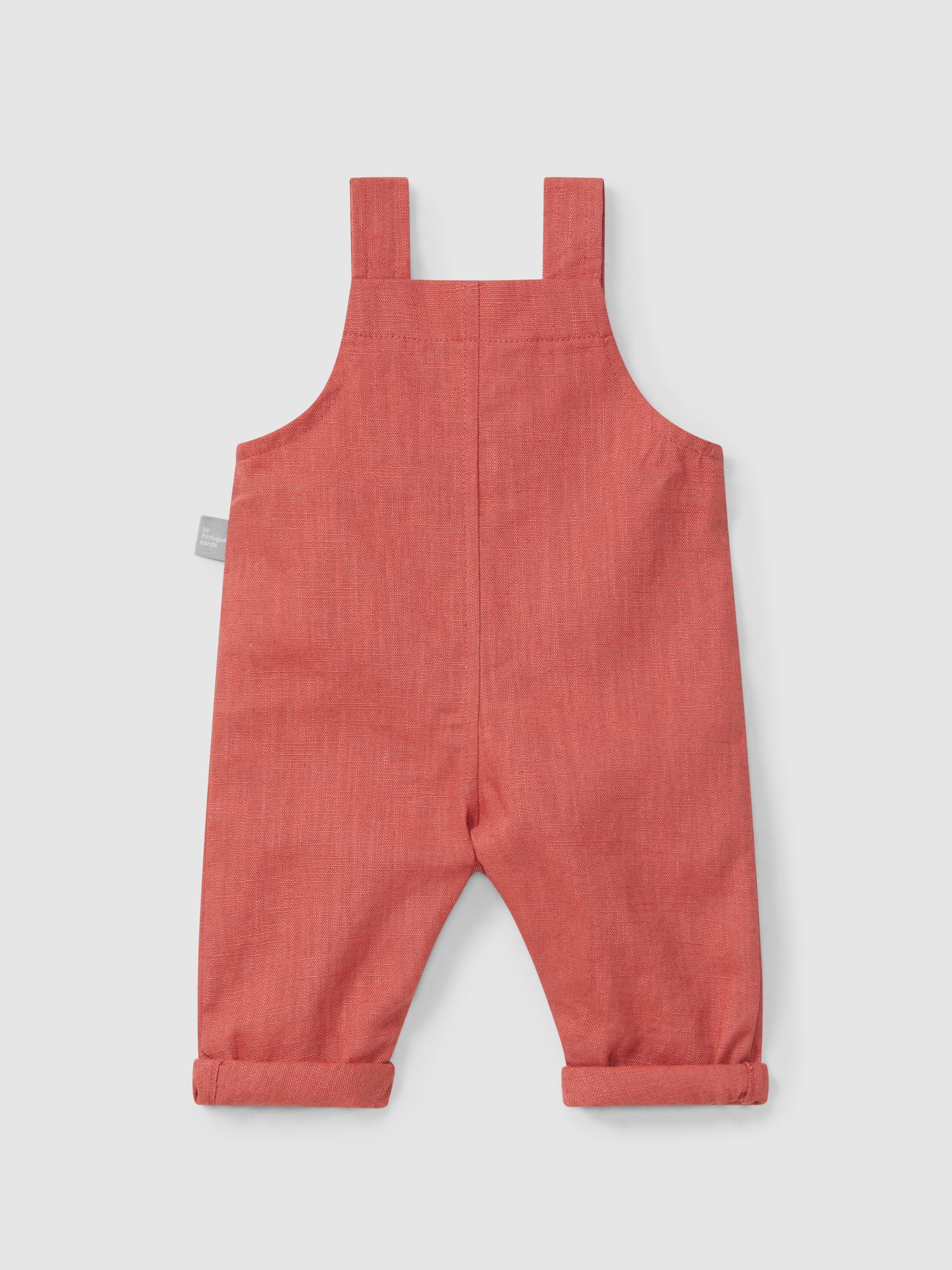 Plain dungarees in linen with cotton