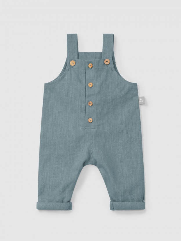 Plain dungarees in linen with cotton Plain dungarees in linen with cotton