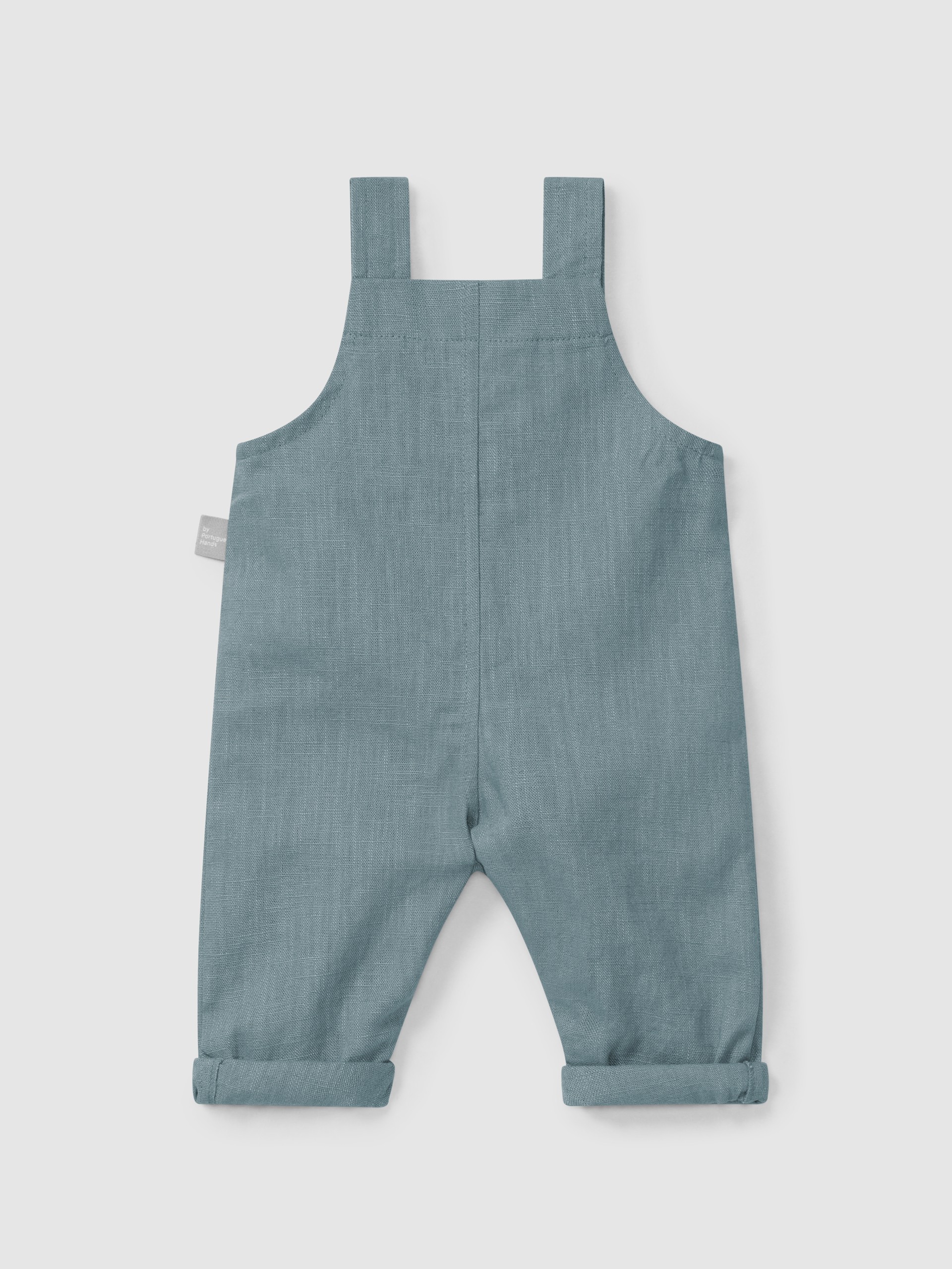 Plain dungarees in linen with cotton