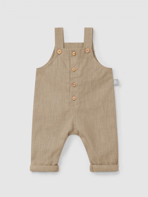 Plain dungarees in linen with cotton Plain dungarees in linen with cotton