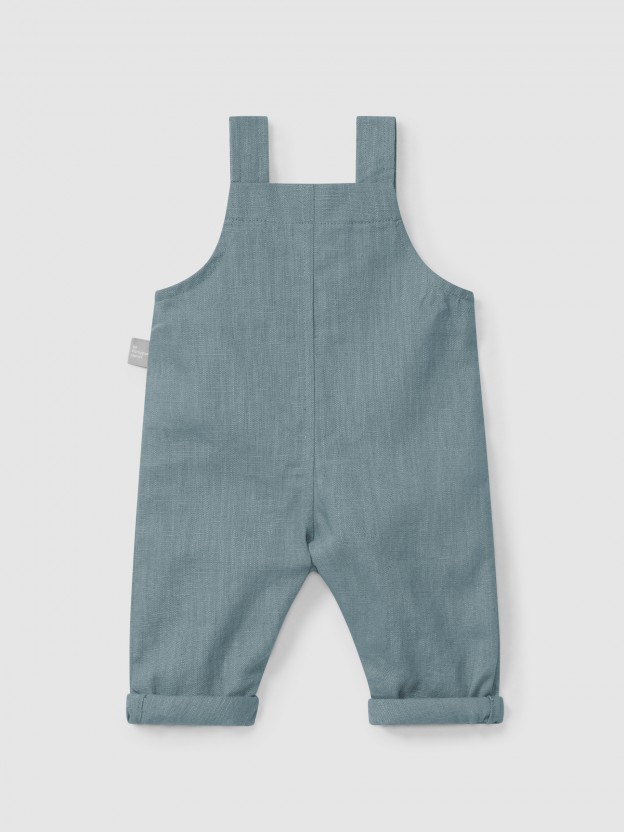 Plain dungarees in linen with cotton Plain dungarees in linen with cotton